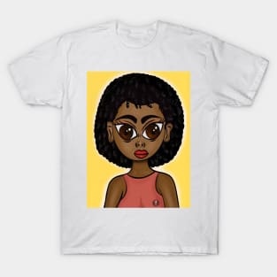 Cute art black anime style digital art T-Shirt